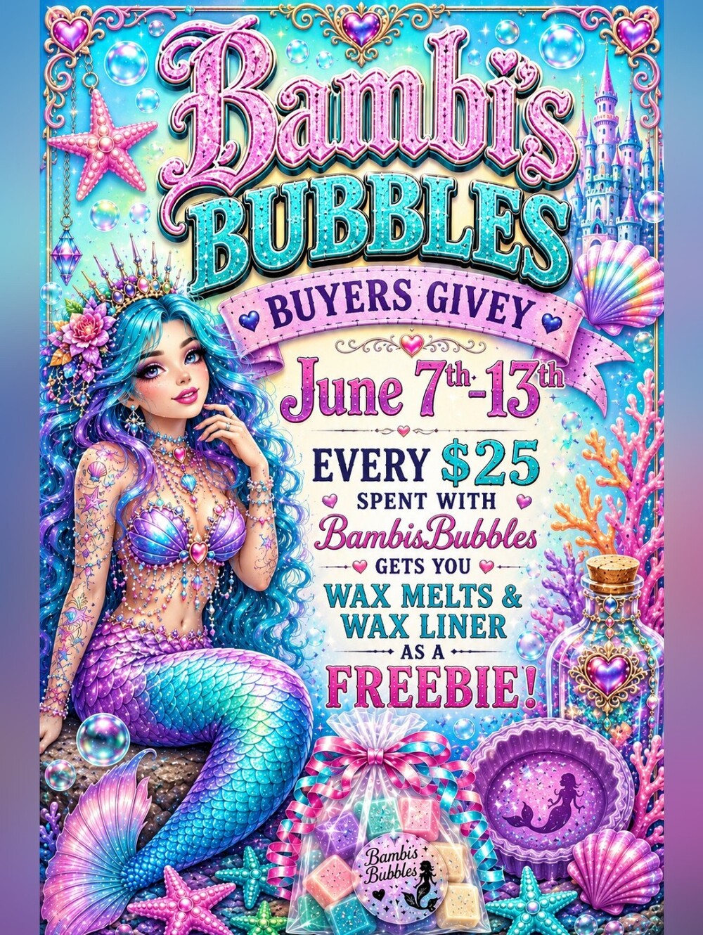 June Deals Every $25 Spent With BambisBubbles Gets You FREEBIE